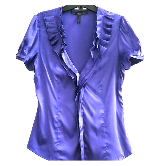 BCBG short sleeve purple blouse - Picture 1 of 7